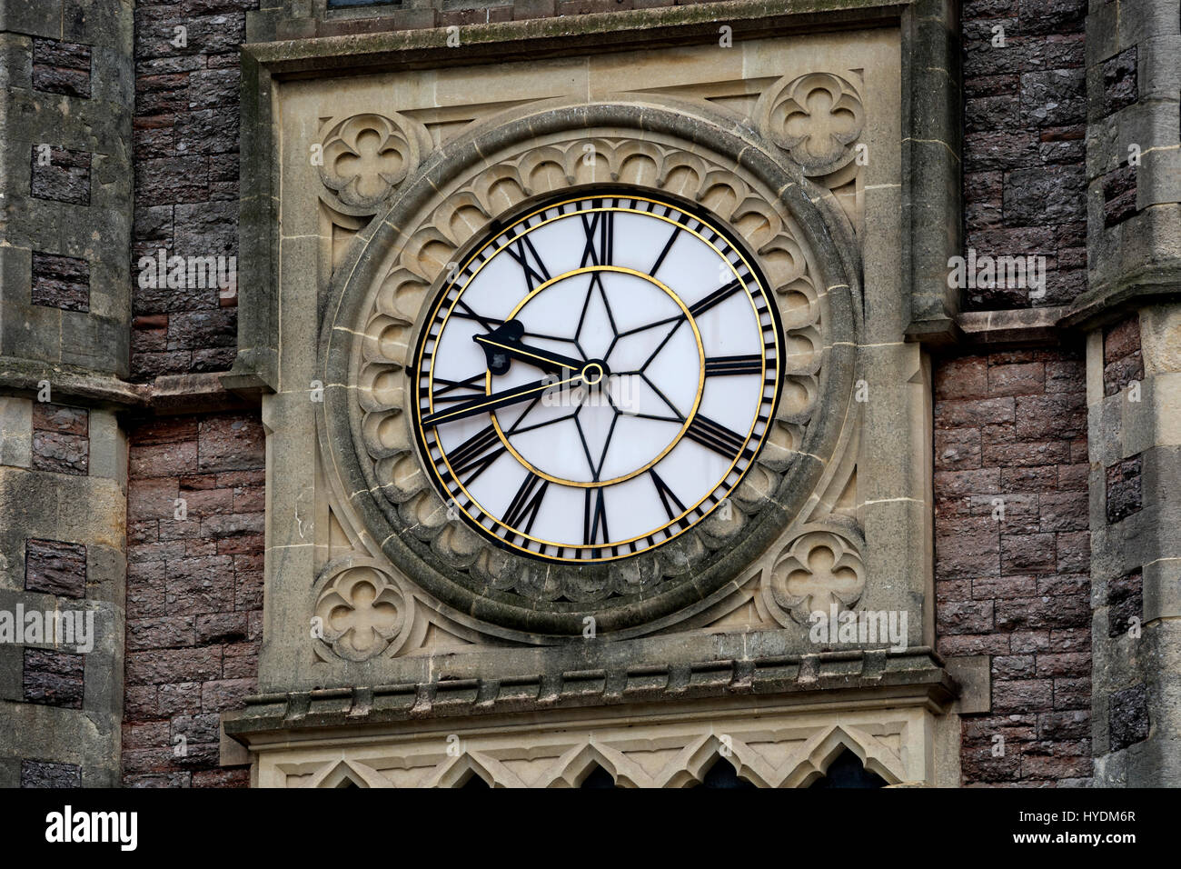 Clock on the front of Bristol Temple Meads station, UK Stock Photo