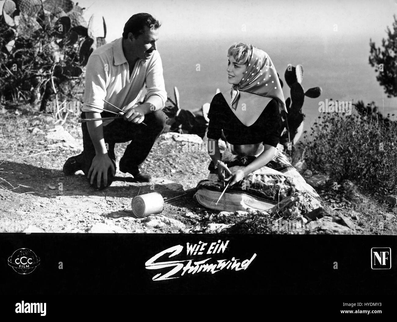 Wie ein Sturmwind, Deutschland 1957, Regie: Falk Harnack, Darsteller: Ivan Desny, Susanne Cramer Stock Photo