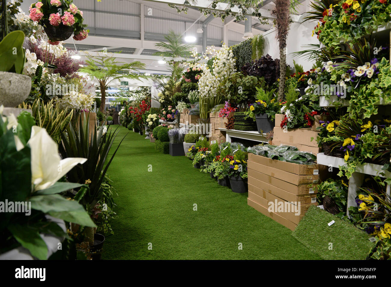General views of the new Flower Market at New Covent Garden Market in Nine Elms Lane, London. Stock Photo
