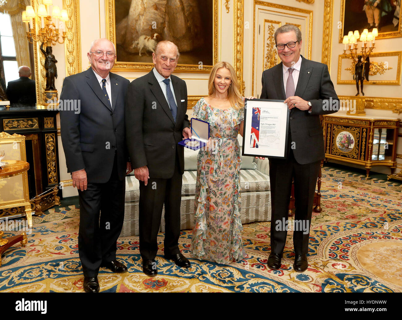 The Duke of Edinburgh (second left), Patron of the Britain-Australia