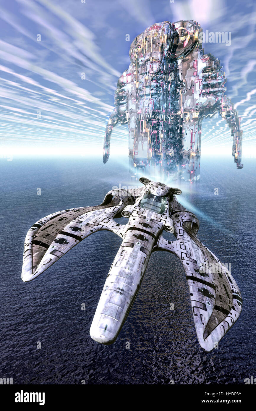 science fiction illustration 3D render Stock Photo Alamy