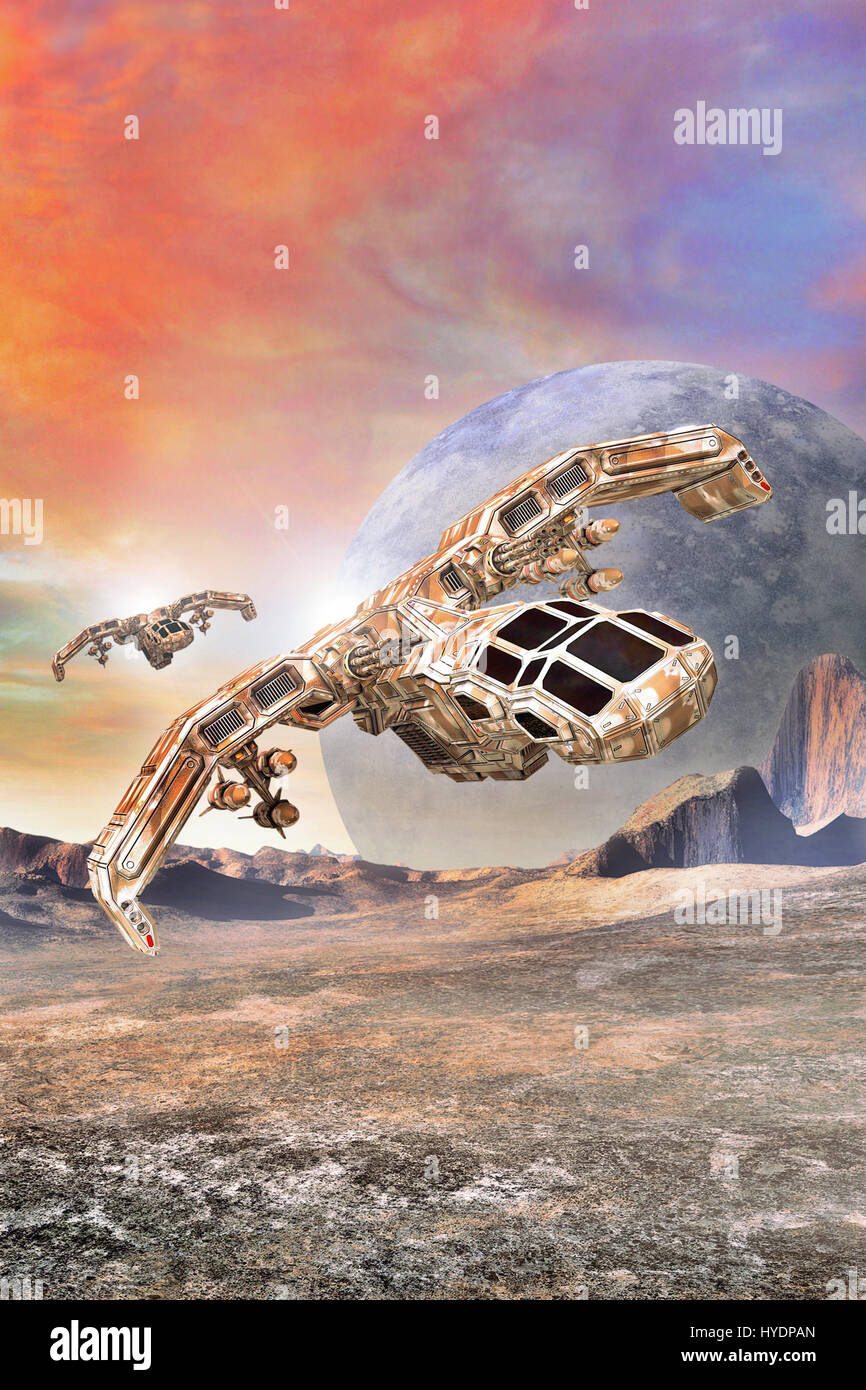 science fiction illustration 3D render Stock Photo - Alamy
