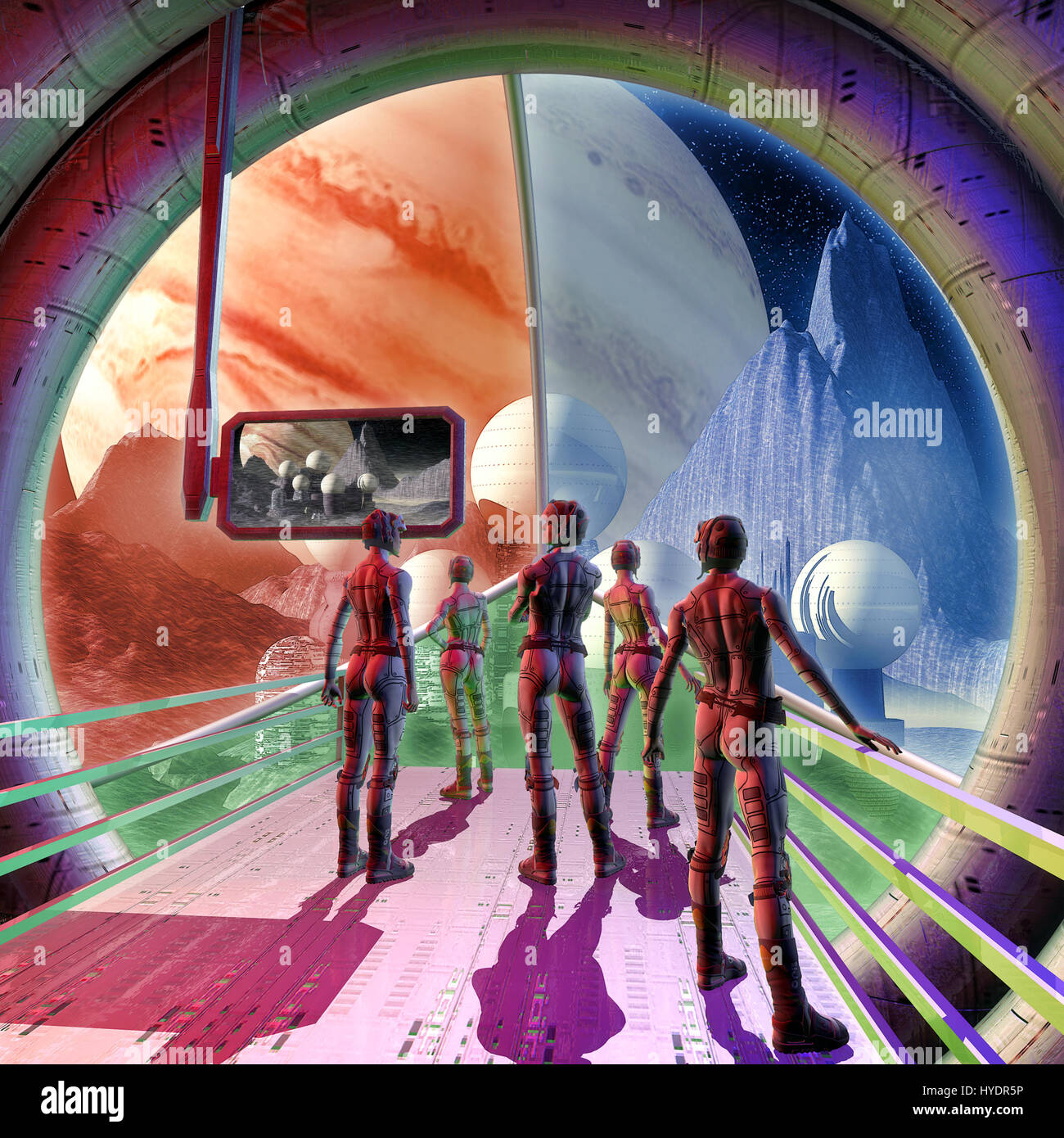 science fiction illustration 3D render Stock Photo - Alamy
