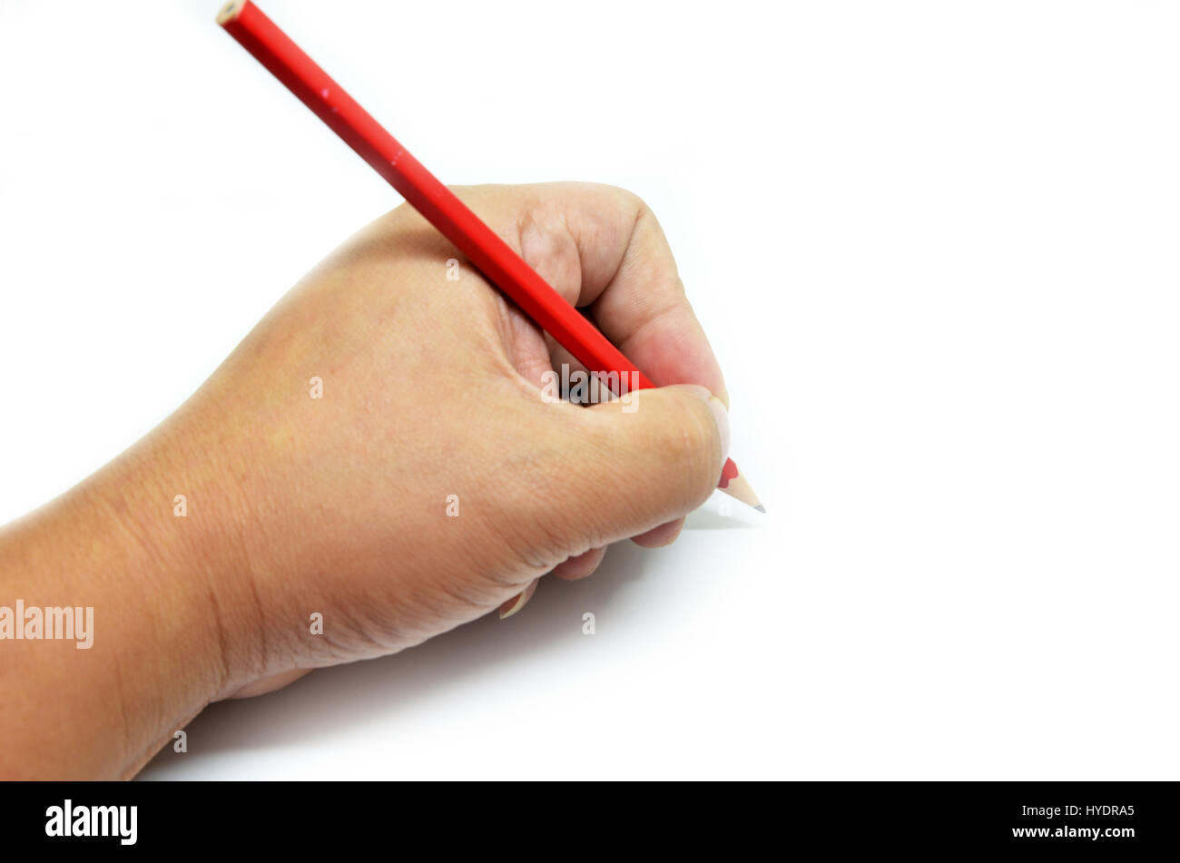 Hand writing isolated on the white background Stock Photo - Alamy