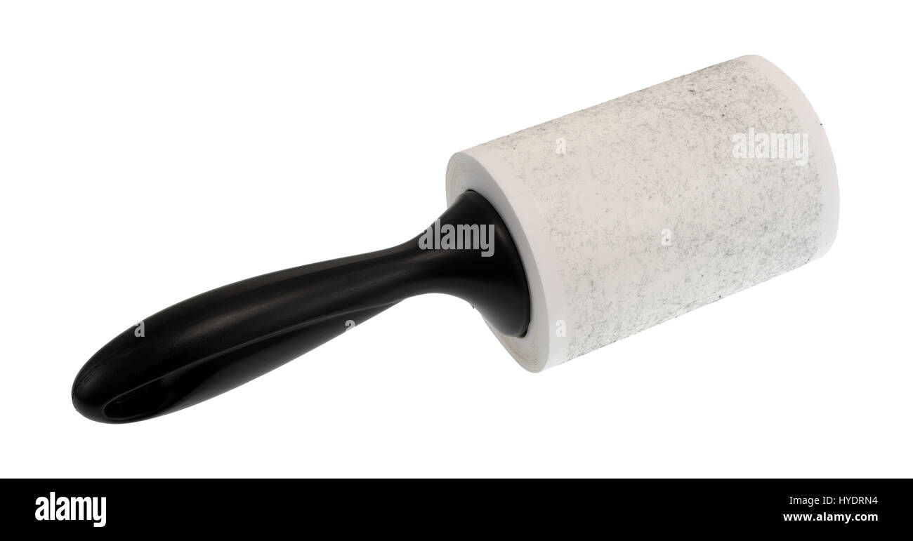 A lint brush used to remove excess fabric and particles from cloth isolated on a white background. Stock Photo