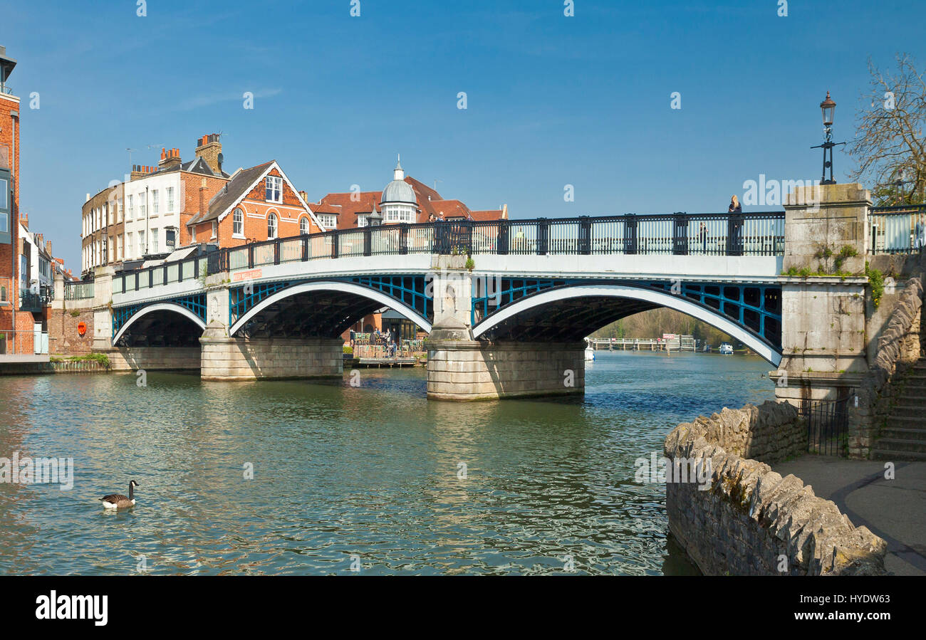 Windsor Bridge,leading into Eton. Stock Photo