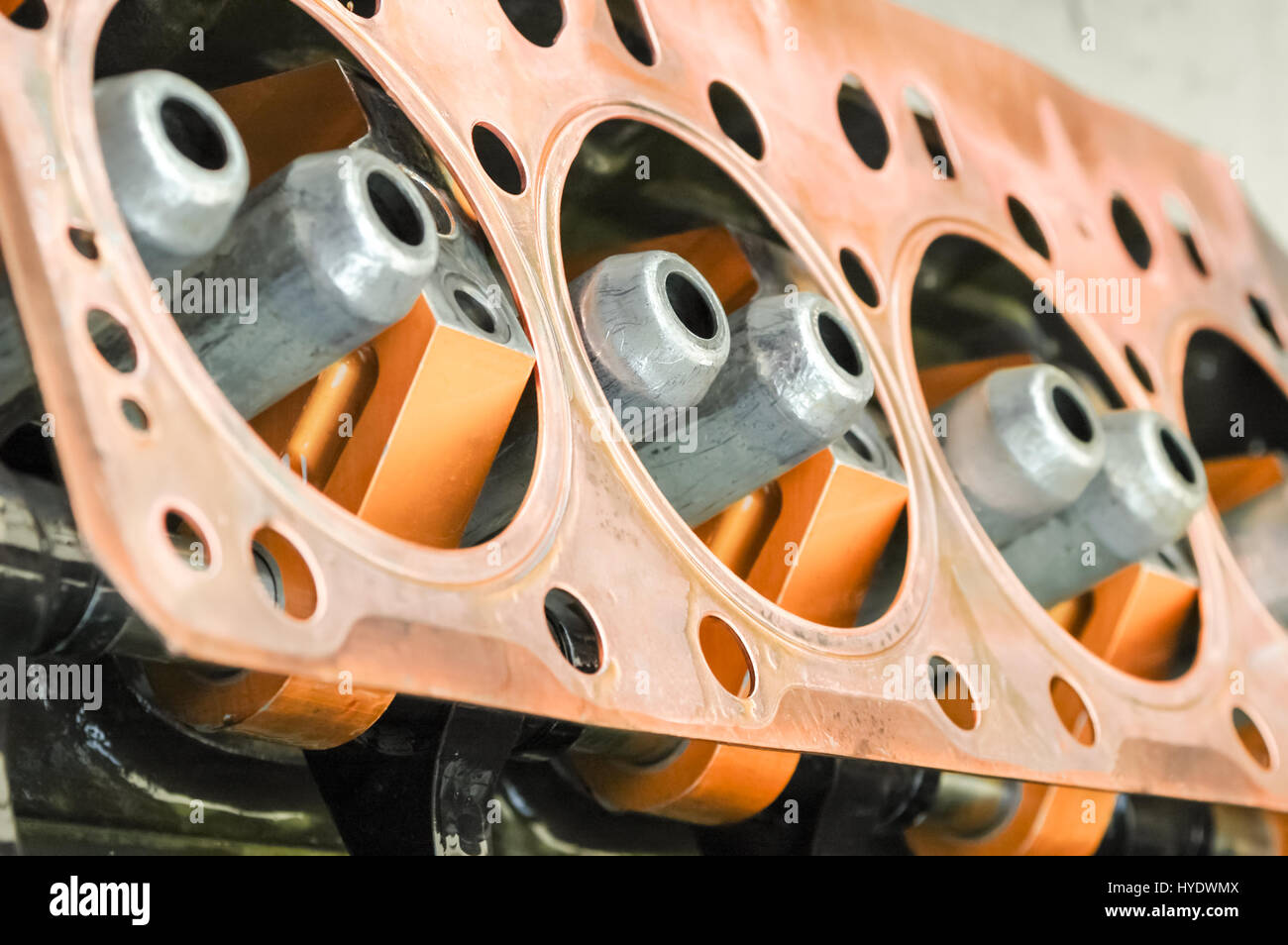 copper engine gasket and fuel injection nozzles Stock Photo Alamy