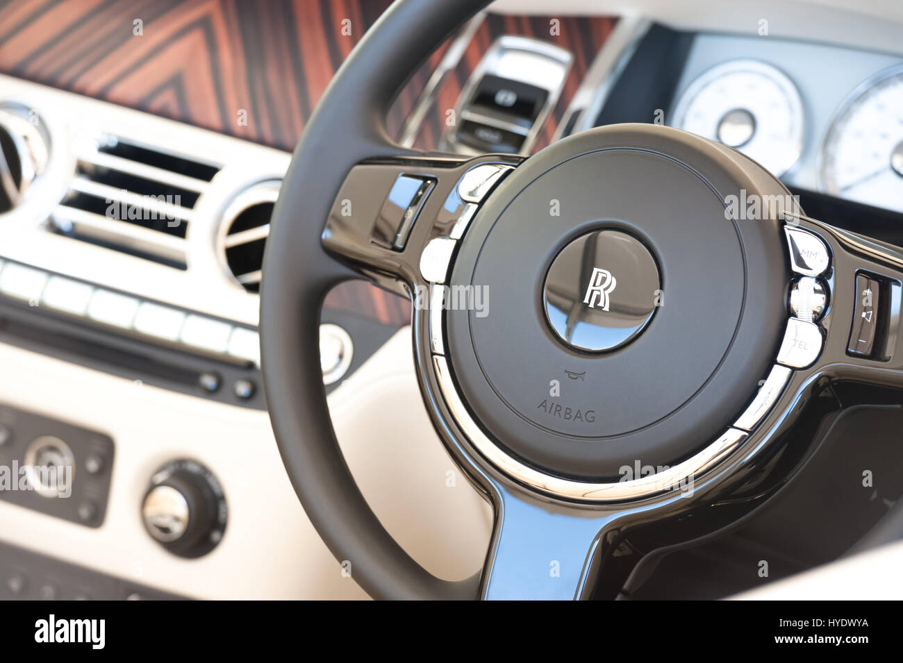 Steering wheel dashboard rolls royce hi-res stock photography and images -  Alamy