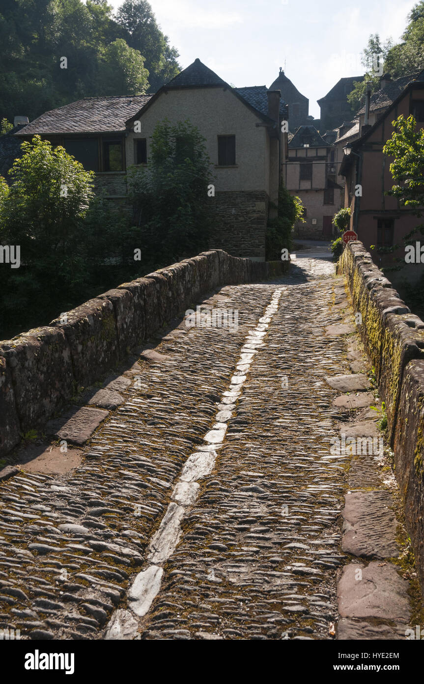 France, Aveyron, Conques, Santiago de Compostela pilgrimage, Roman ...
