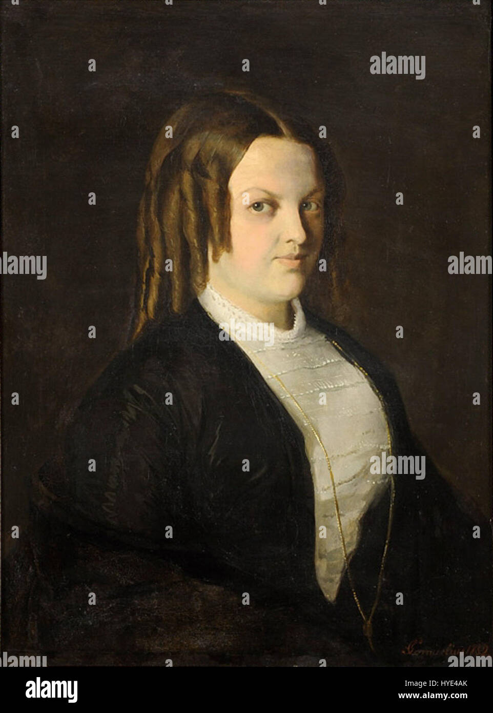 Georg Cornicelius Dame mit Locken 1852 Stock Photo