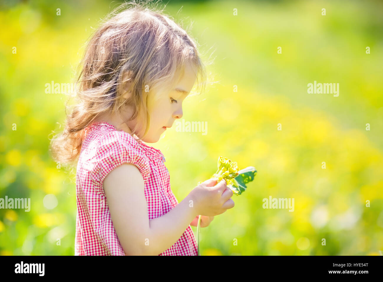 Profile beautiful little girl smiling hi-res stock photography and images -  Alamy