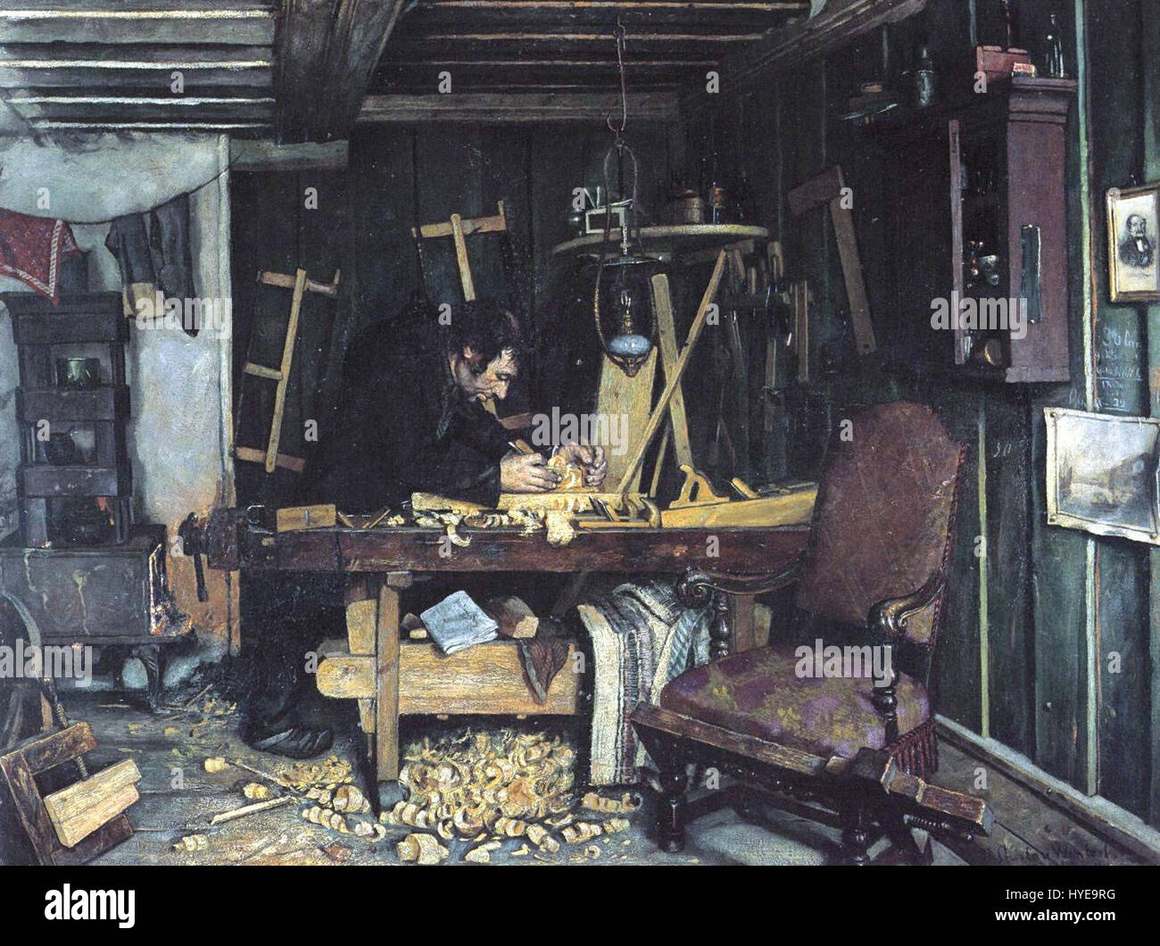 Image of Interior from Sandbu farm in Vaga by Wentzel, Gustav