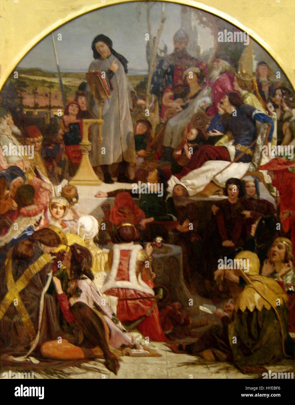 'Chaucer at the Court of Edward III', oil on canvas painting by Ford Madox Brown, 1847 1851, Art Gallery of New South Wales Stock Photo