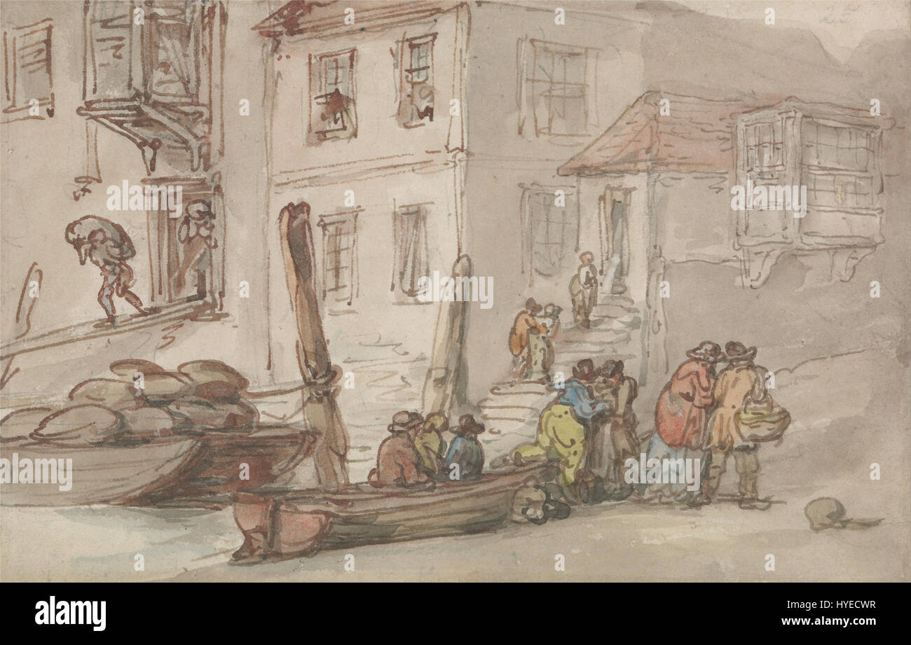 Thomas Rowlandson   Wapping Old Stairs   Google Art Project Stock Photo