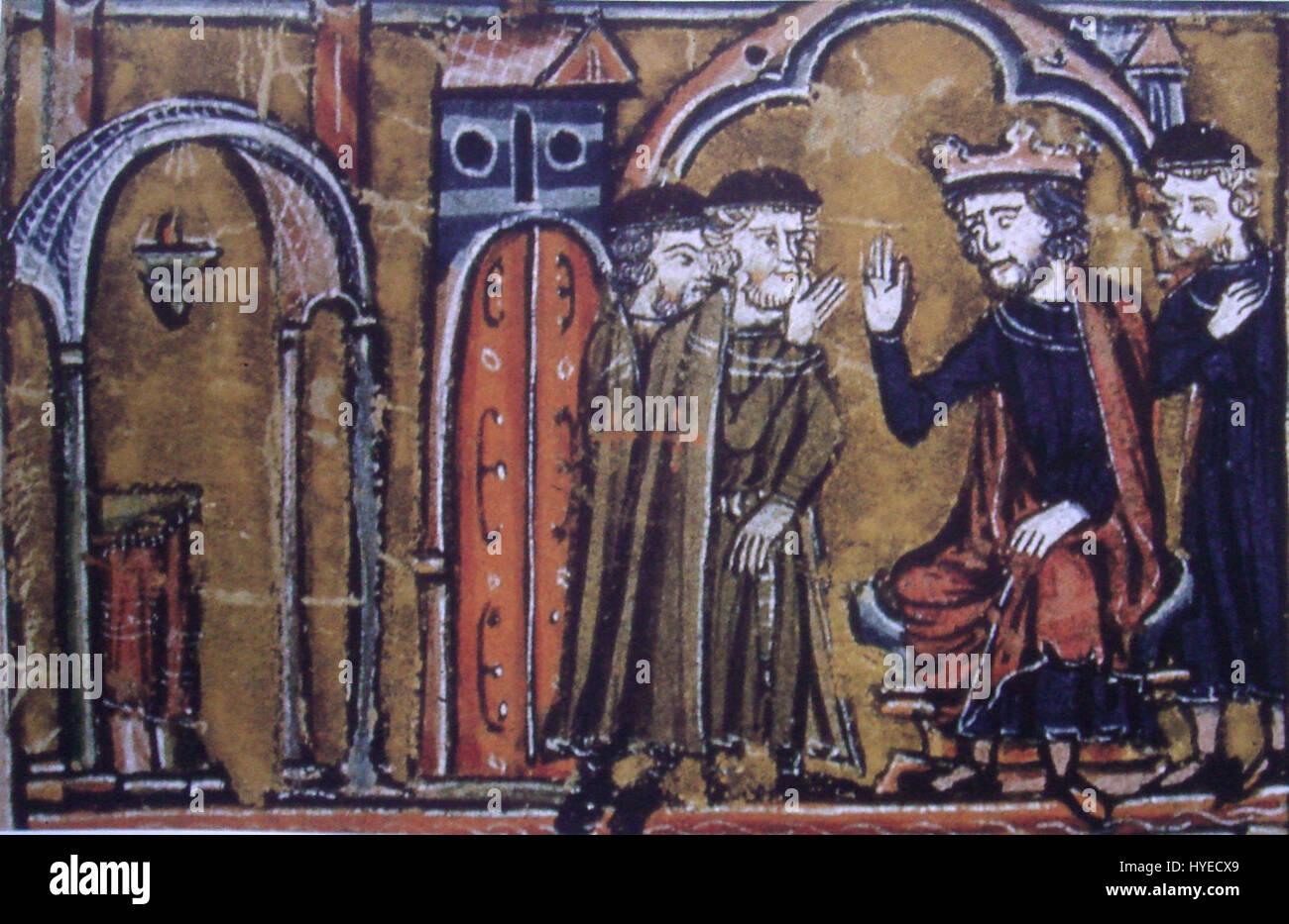 Baldwin II ceeding the Temple of Salomon to Hugues de Payens and Gaudefroy  de Saint Homer Stock Photo - Alamy