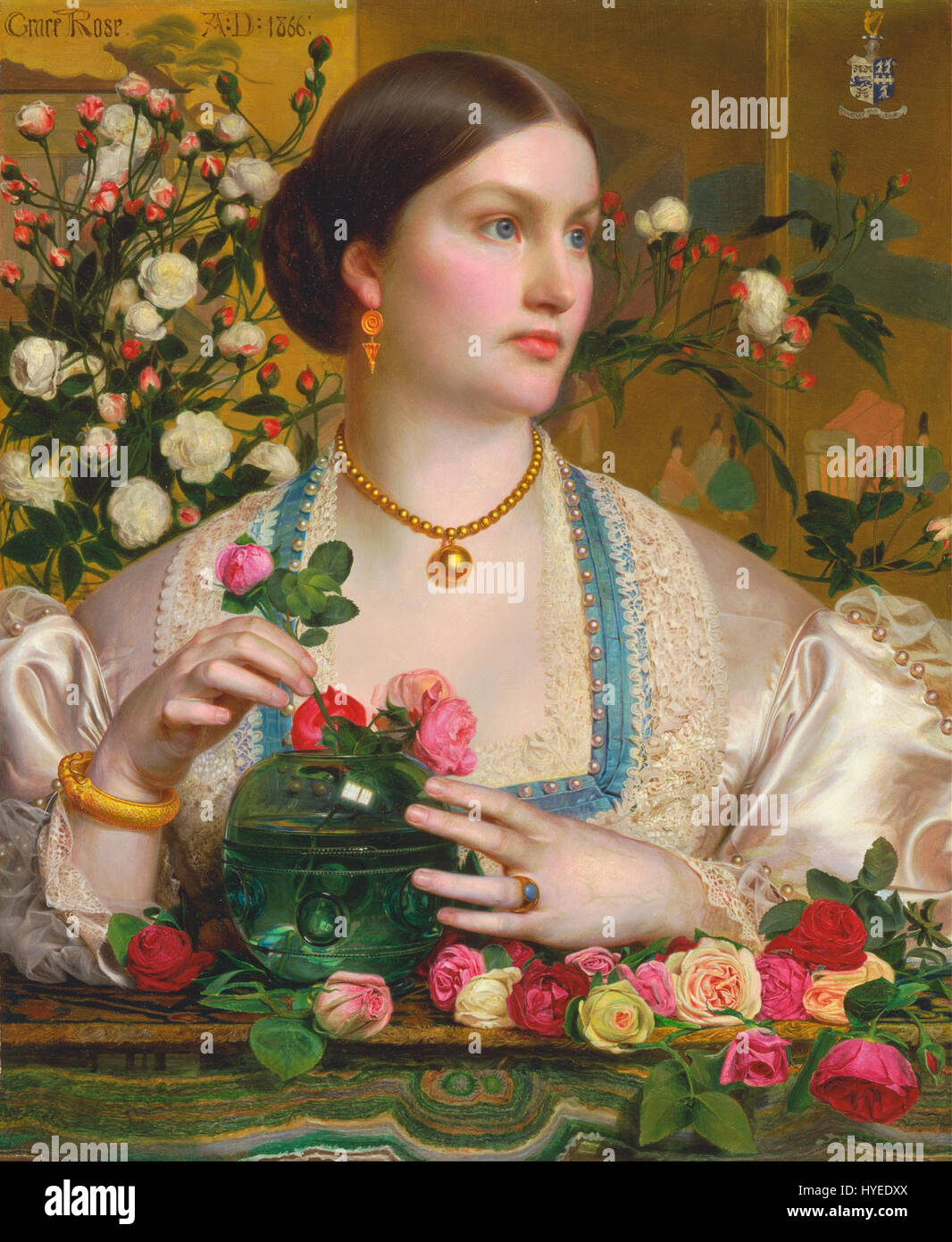Frederick Sandys Grace Rose Google Art Project Stock Photo Alamy