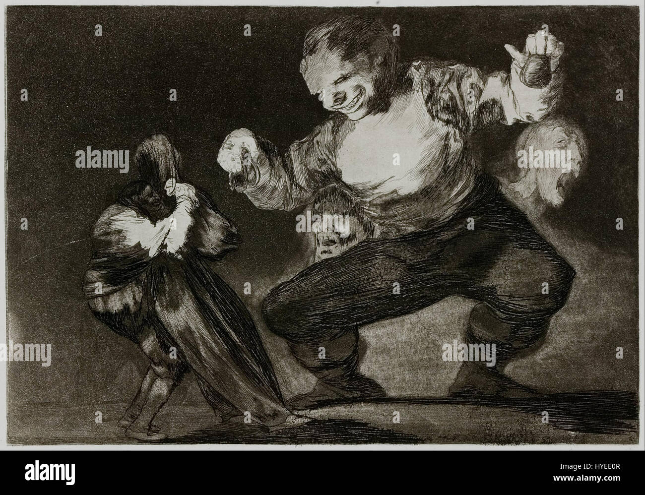 Francisco Goya   Simpleton   plate 4 from the series 'Los Disparates' (The Follies)   Google Art Project Stock Photo