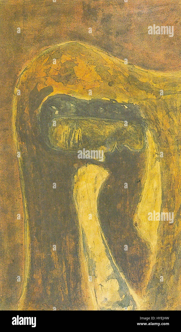 *Brooding* by Rabindranath Tagore is a poignant artwork reflecting the ...