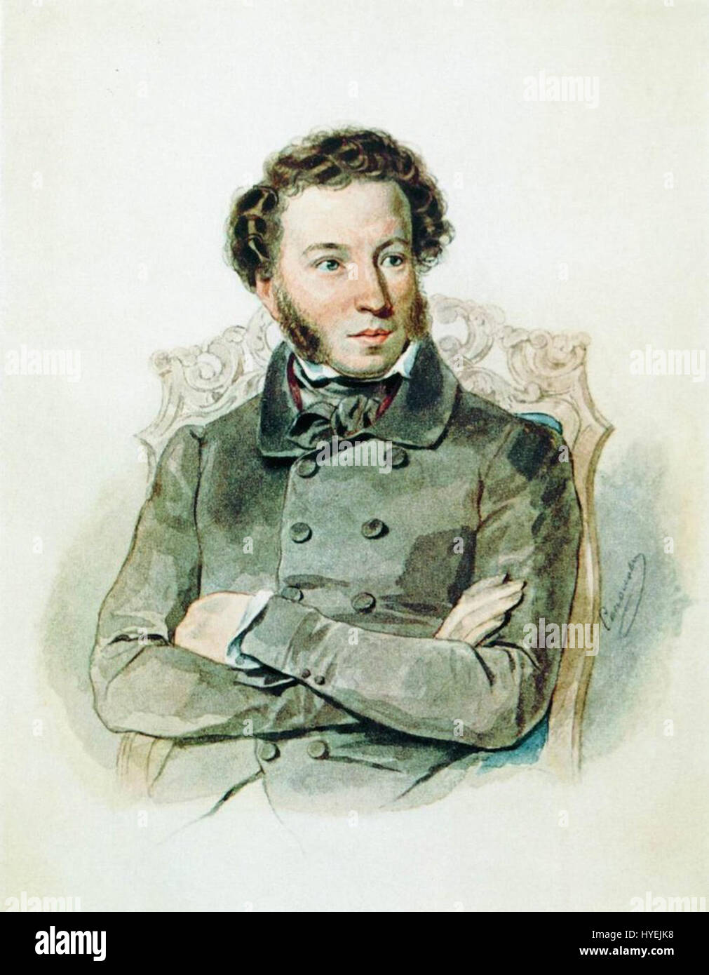 The 1836 portrait of Alexander Pushkin by P. Sokolov is an iconic ...