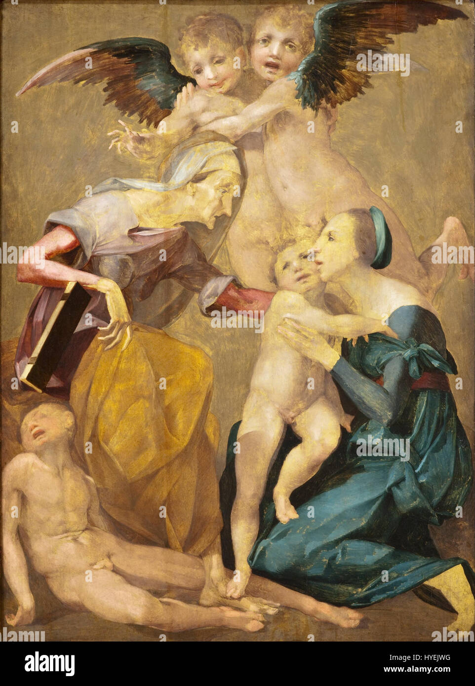 Rosso Fiorentino Giovanni Battista di Jacopo   Allegory of Salvation with the Virgin and Christ Child, St. Elizabeth, the Young St. John the Baptis...   Google Art Project Stock Photo