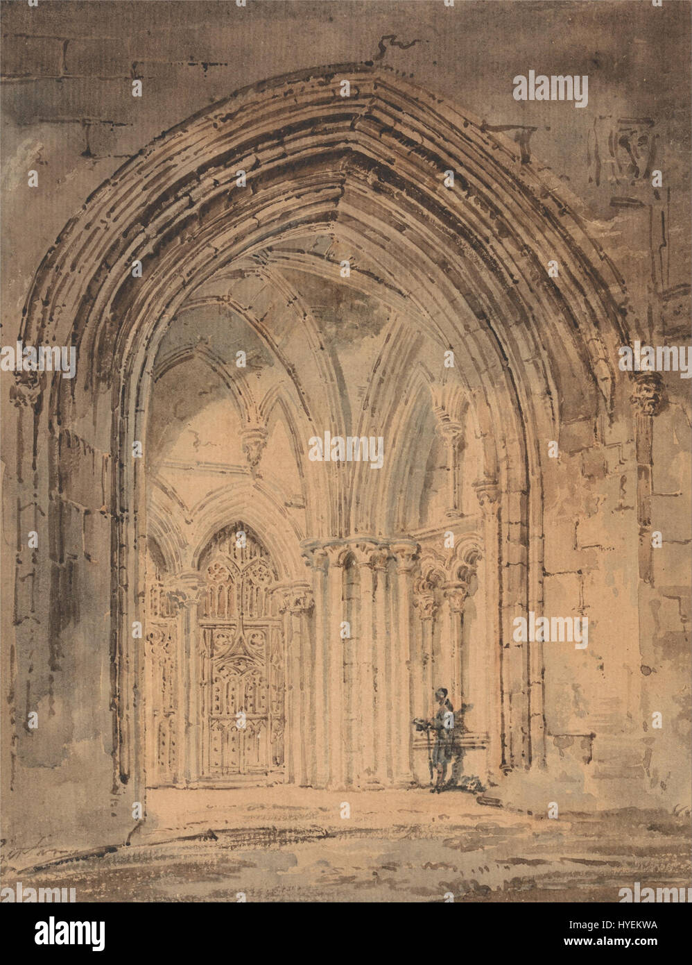 Thomas Girtin   St. Alban's Cathedral, Hertfordshire   Google Art Project (2452043) Stock Photo