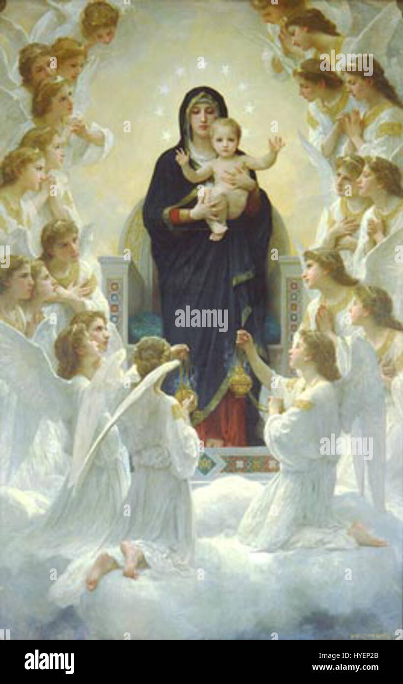 Bouguereau, William Adolphe   The Queen of the Angels (Regina Angelorum) Stock Photo