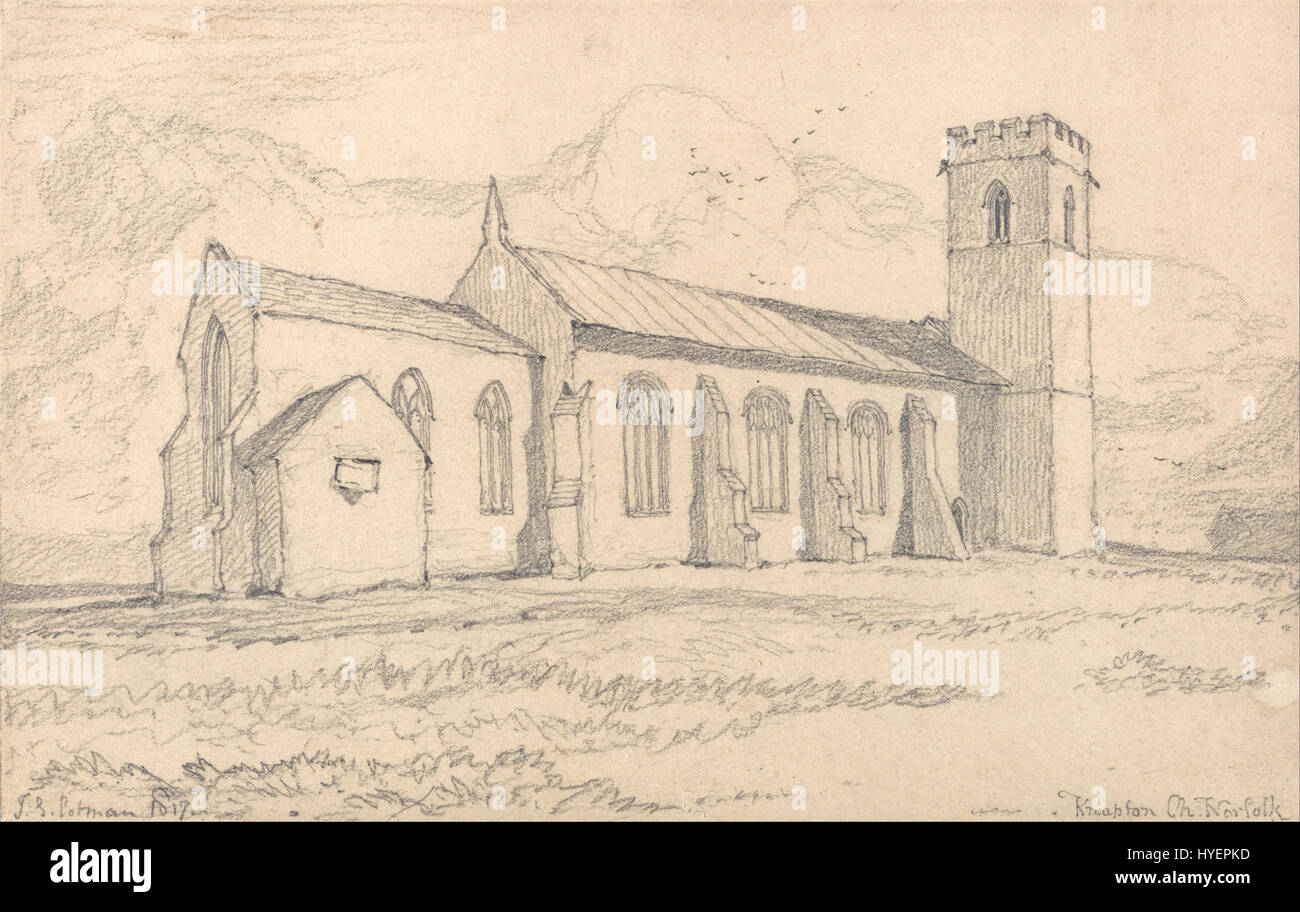 John Sell Cotman   Knapton Church, Norfolk, from the North East   Google Art Project Stock Photo