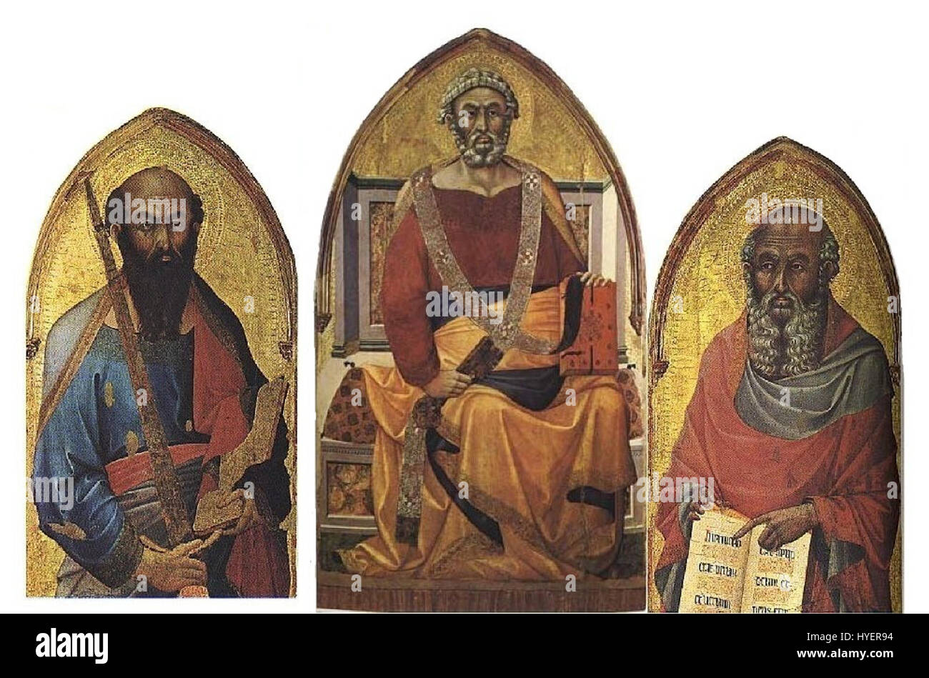The 'Sestano Altarpiece' by Bartolomeo Bulgarini, created before 1350 ...