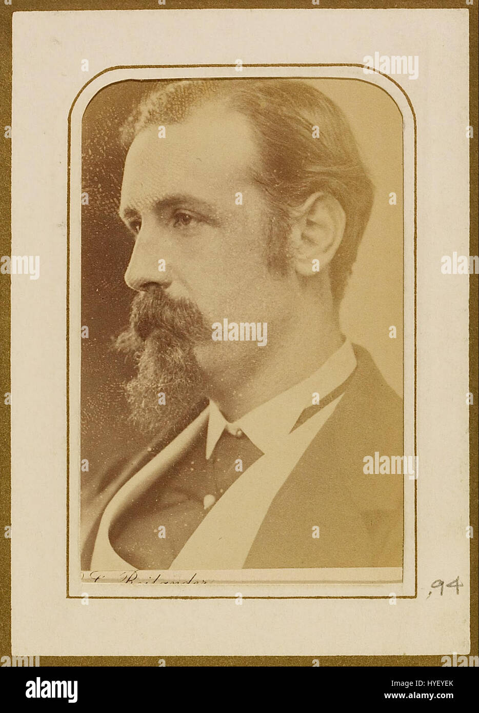 Oscar Gustave Rejlander (British, born Sweden   (Unidentified Man with a Vandyke Beard in Profile)   Google Art Project Stock Photo