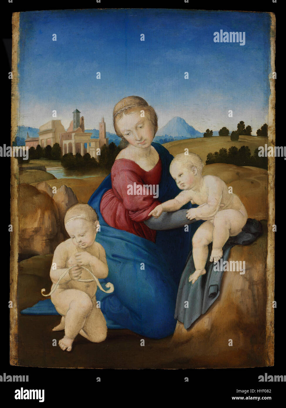 Madonna and child with the infant saint john hi-res stock photography ...