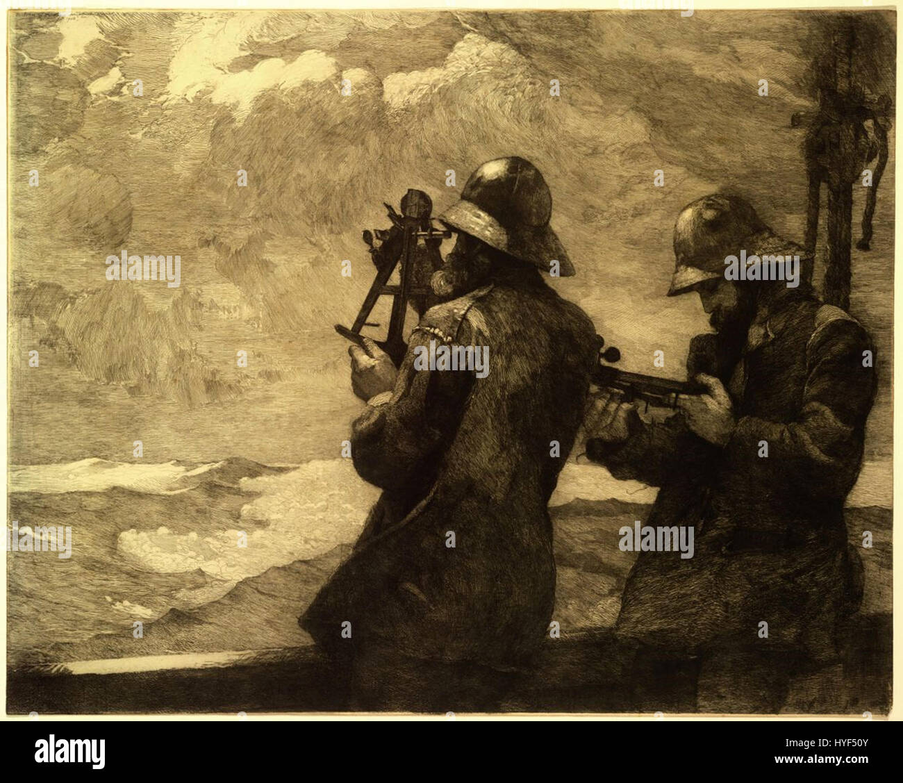 Eight Bells etching by Winslow Homer, 1887 Stock Photo Alamy