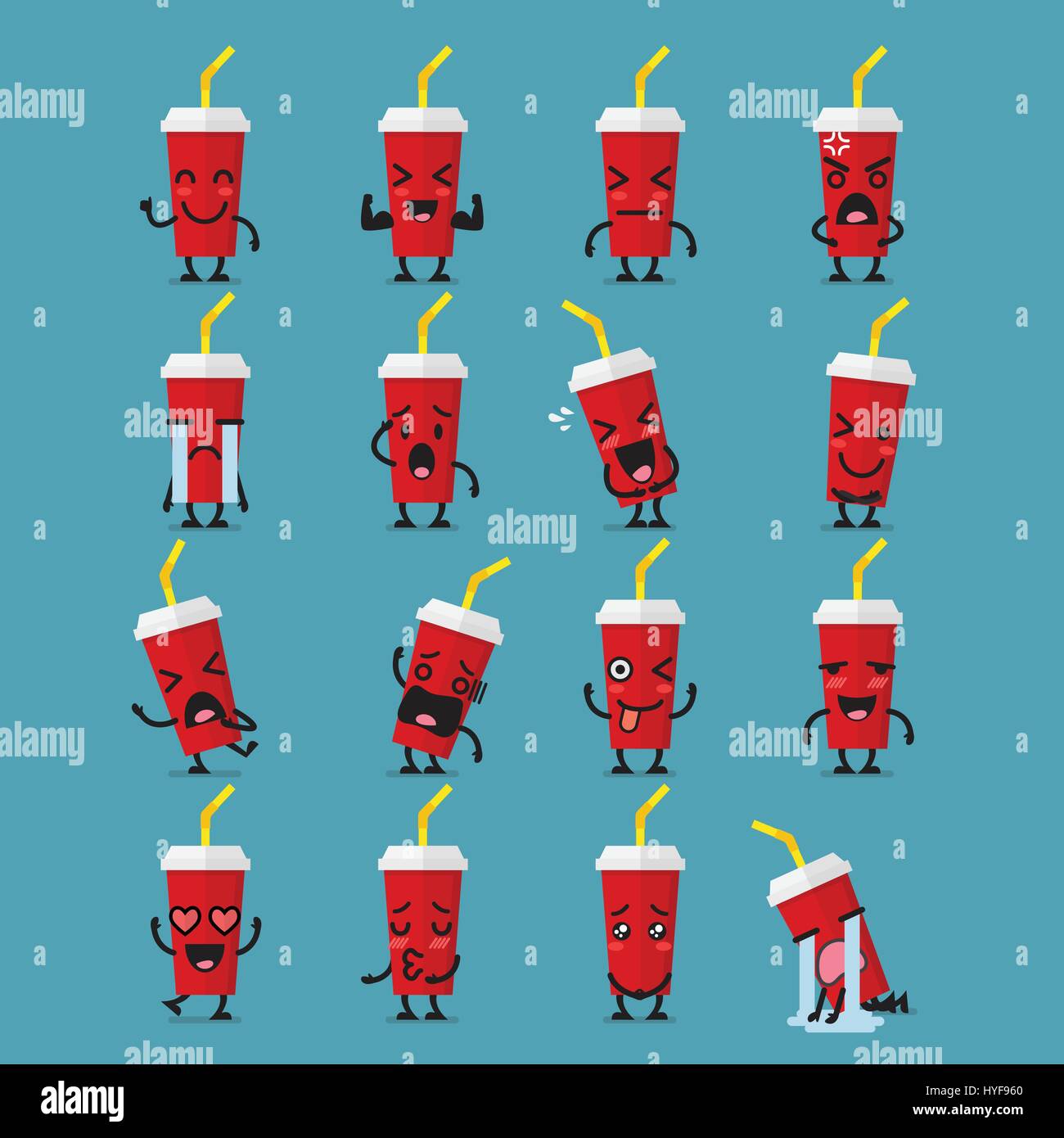 Soft drink character emoji set Stock Vector Image & Art - Alamy