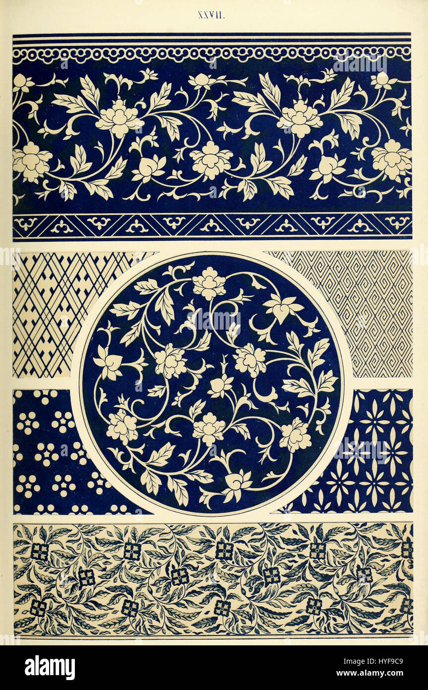 Owen Jones Examples of Chinese Ornament 1867 plate 027 Stock Photo