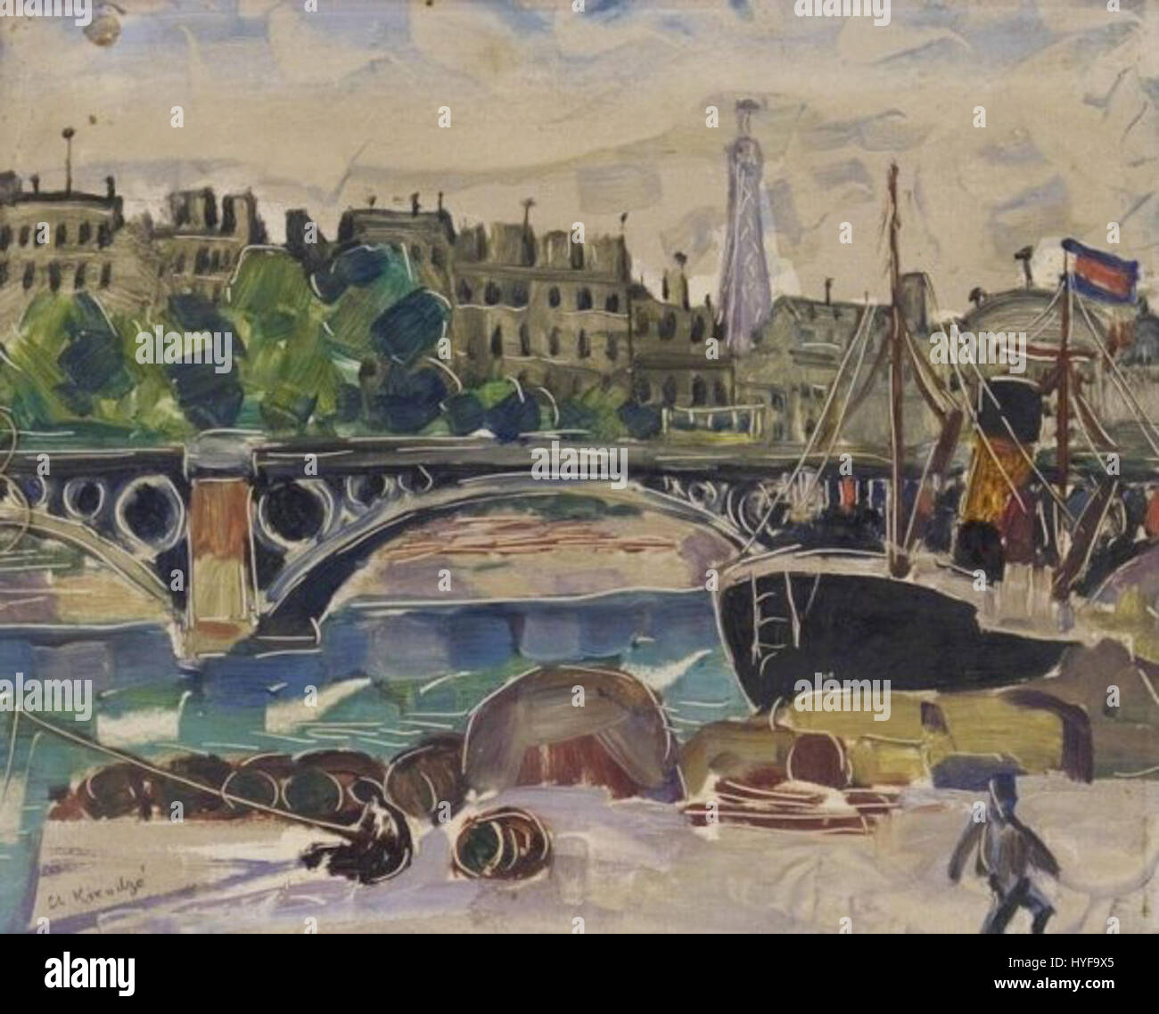 Paris Rivers Bridge A view of one of the bridges over the River Seine in Paris, known for ...