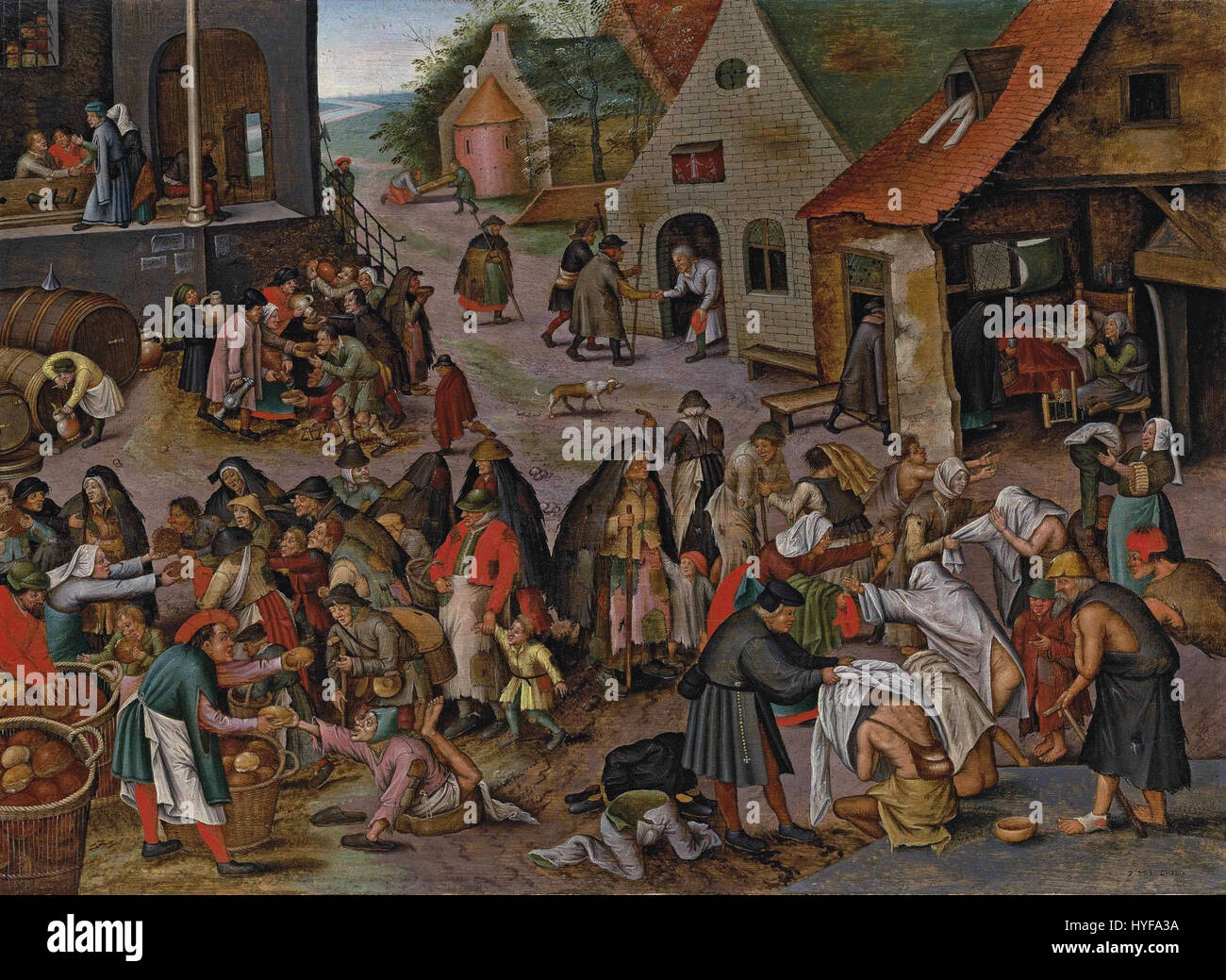 De Zeven Werken Van Pieter Brueghel de Jonge De zeven werken van barmhartigheid Stock Photo