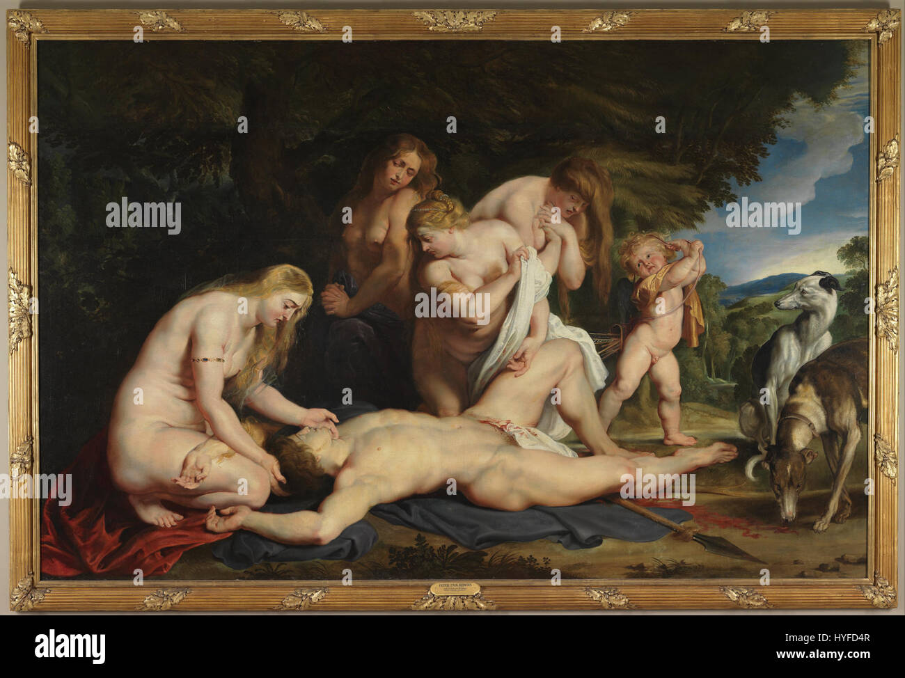 Peter Paul Rubens   The Death of Adonis (with Venus, Cupid, and the Three Graces)   Google Art Project Stock Photo