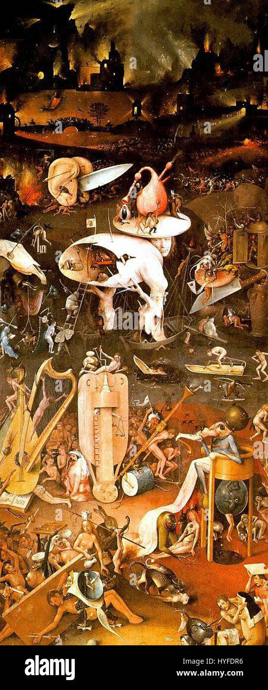 Hieronymus Bosch, Hell (Garden of Earthly Delights tryptich, right panel  Stock Photo - Alamy