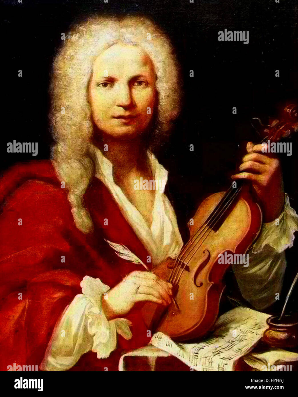 A portrait of Antonio Vivaldi, the Italian Baroque composer