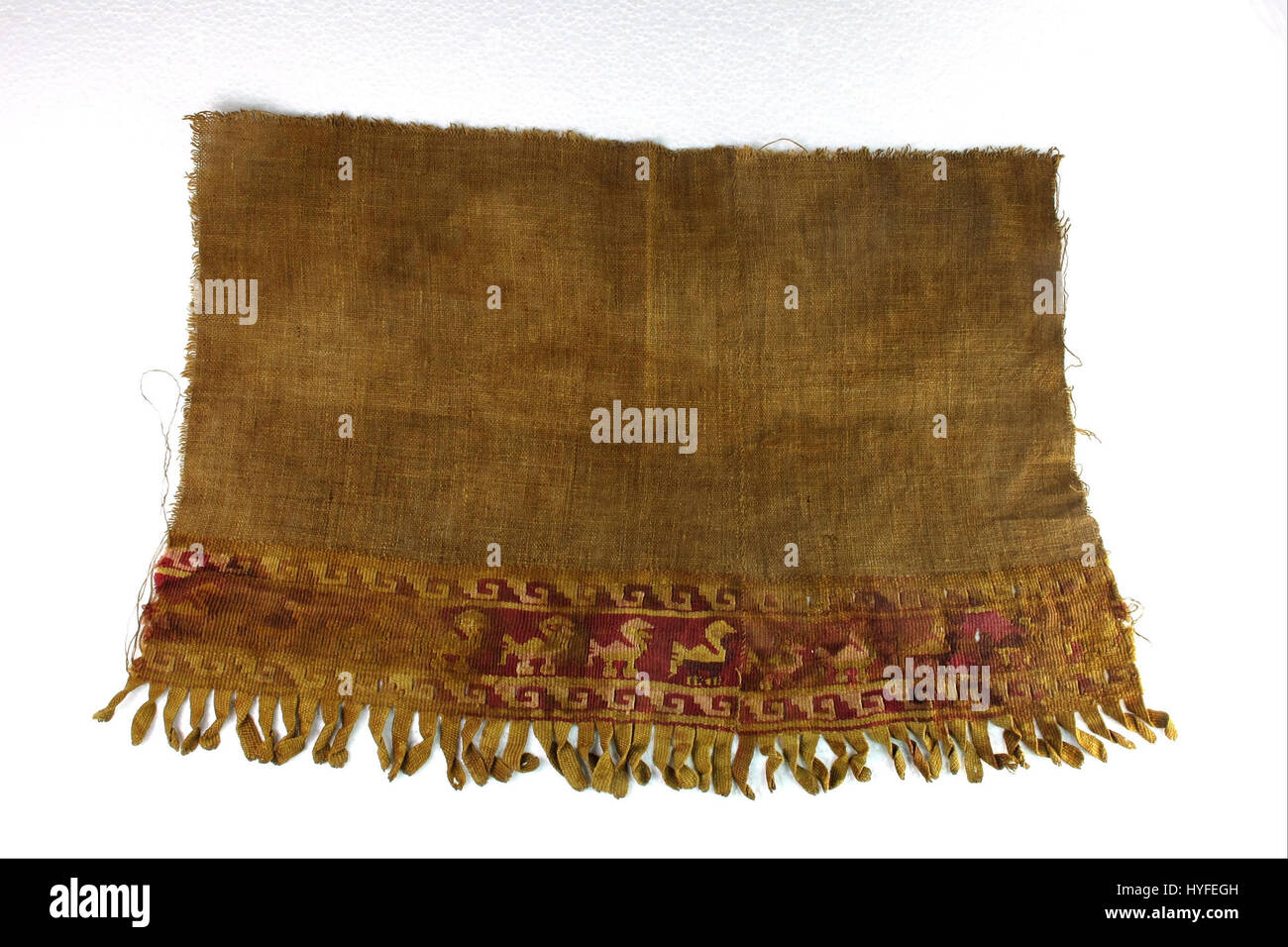 This textile fragment, believed to be from an ancient culture ...