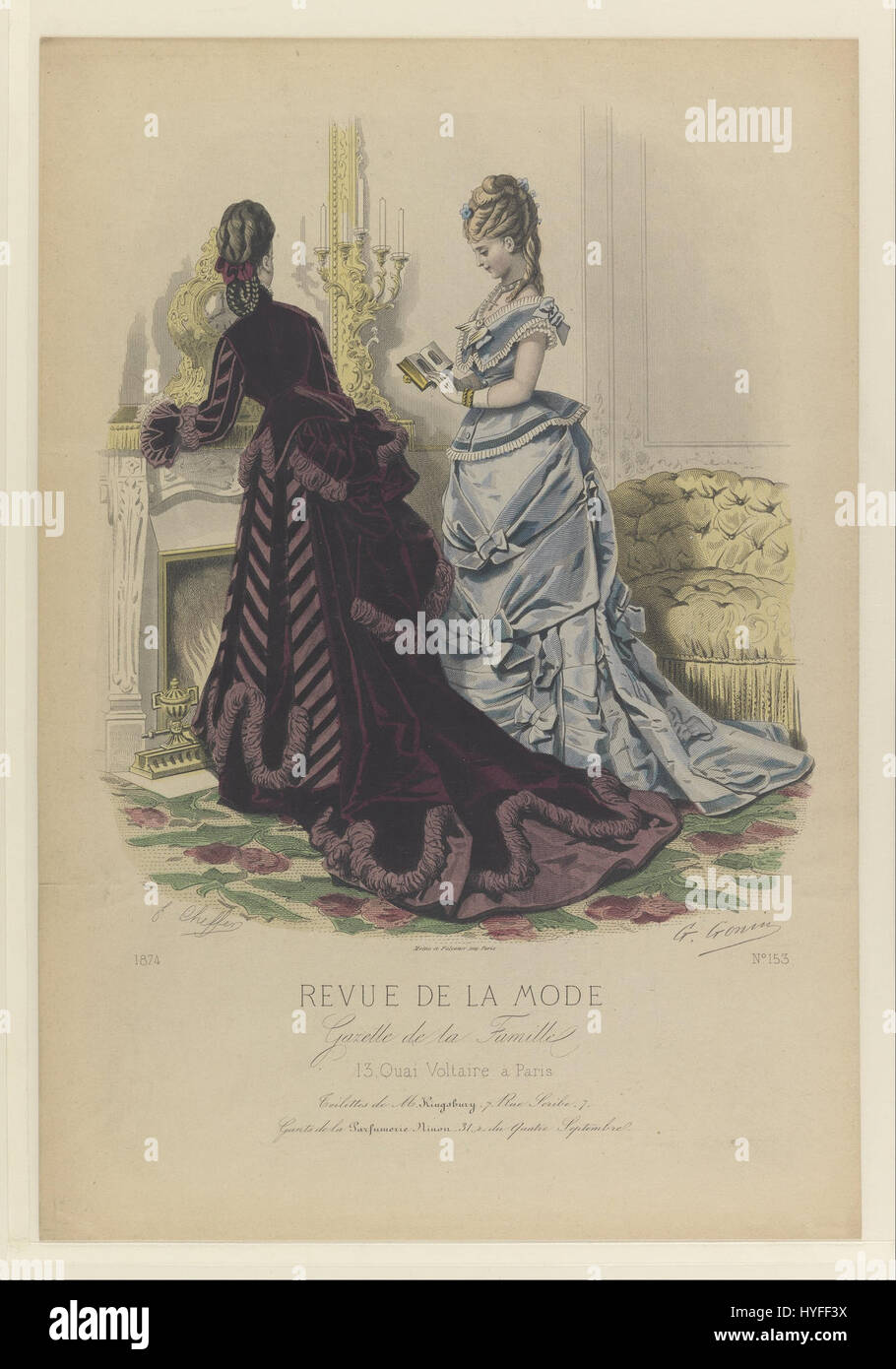 REVUE DE LA MODE 印刷物 1868年 【商品番号①】 this-plate-no-153-from-fashion