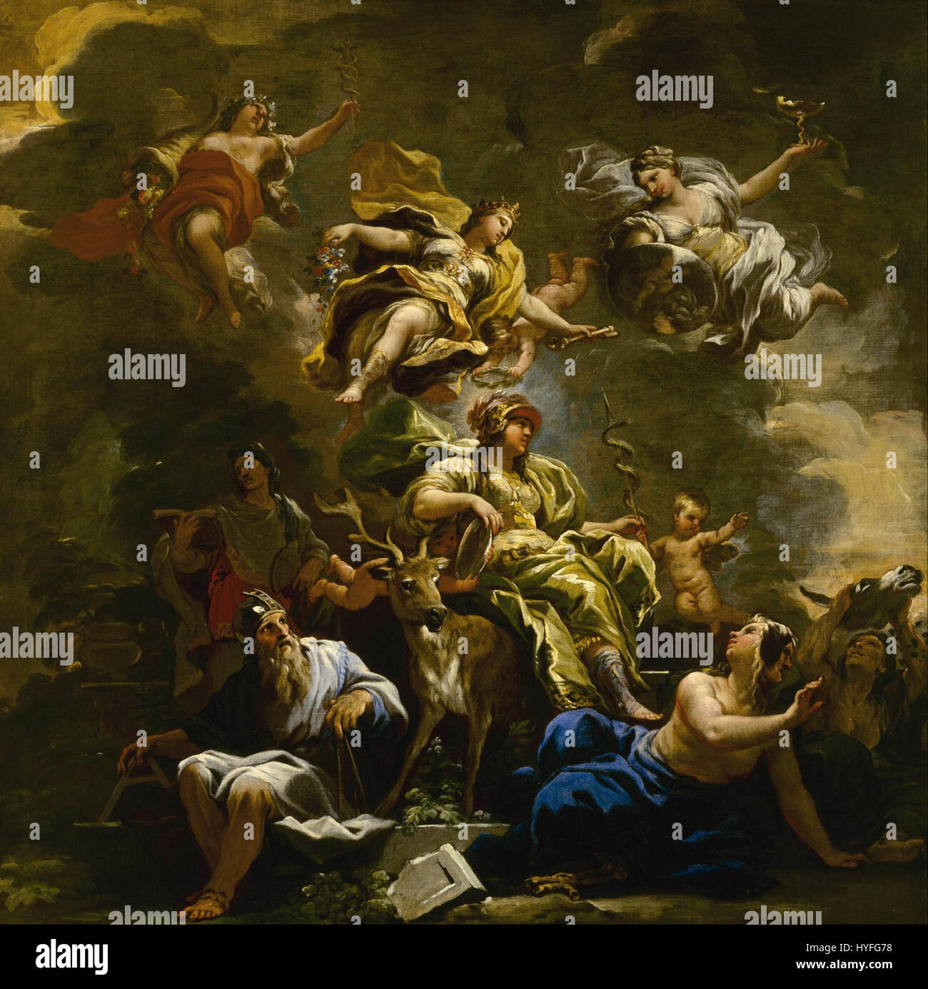 Luca Giordano   Allegory of Prudence   Google Art Project Stock Photo