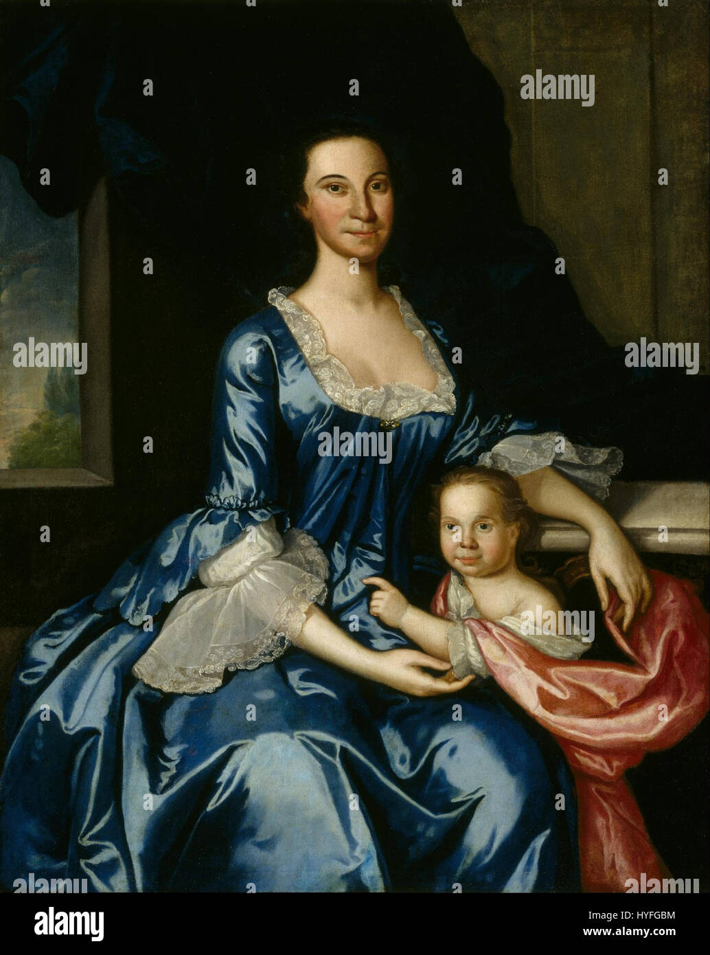 John Hesselius Portrait of Mrs. Matthew Tilghman and Her Daughter, Anna ...