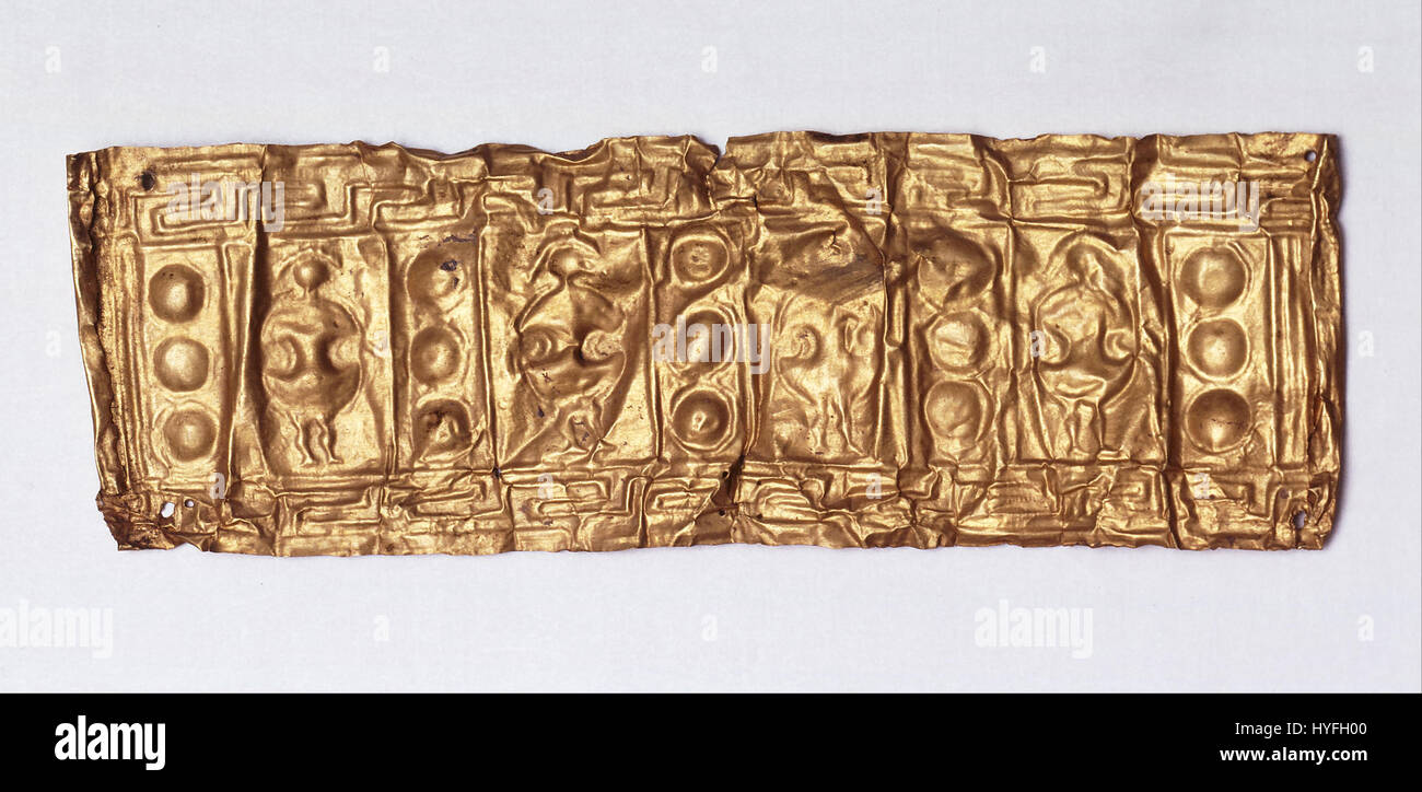 Gold band with impressed decoration (chest ornament) Google Art Project