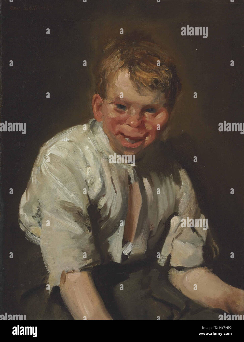 George Bellows   Portrait of a Laughing Boy (1907) Stock Photo