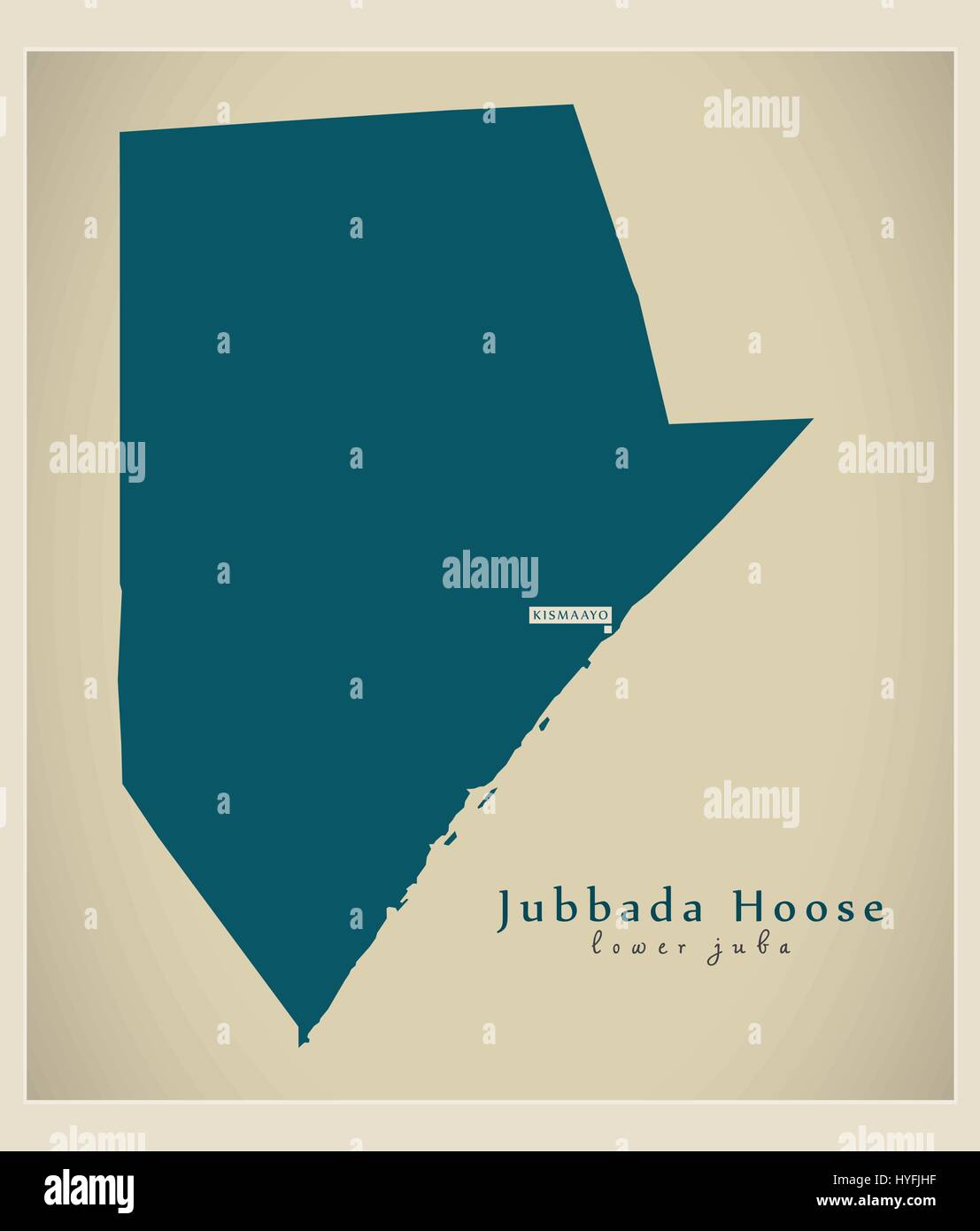 Modern Map - Jubbada Hoose SO Stock Vector