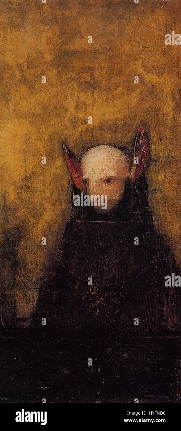 'The Monster' by Odilon Redon is a surreal and symbolist artwork that ...