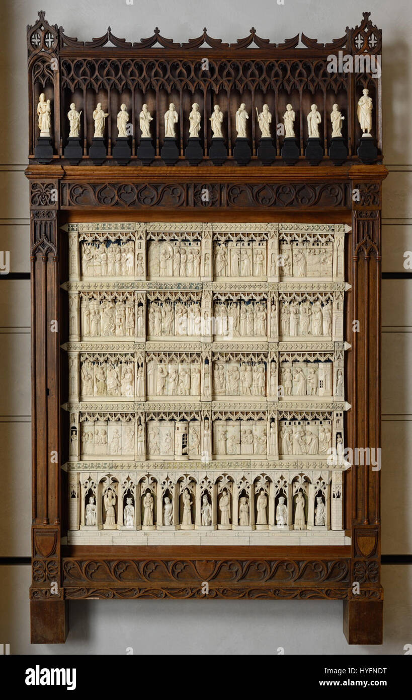 Retable, La Vie de Saint Jean Baptiste (version 1) Atelier des Embriachi (D  1999 1 Stock Photo - Alamy
