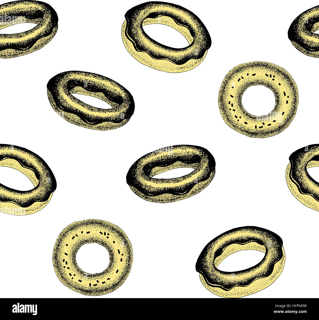 Seamless vector pattern with glazed donuts Stock Vector Image & Art - Alamy
