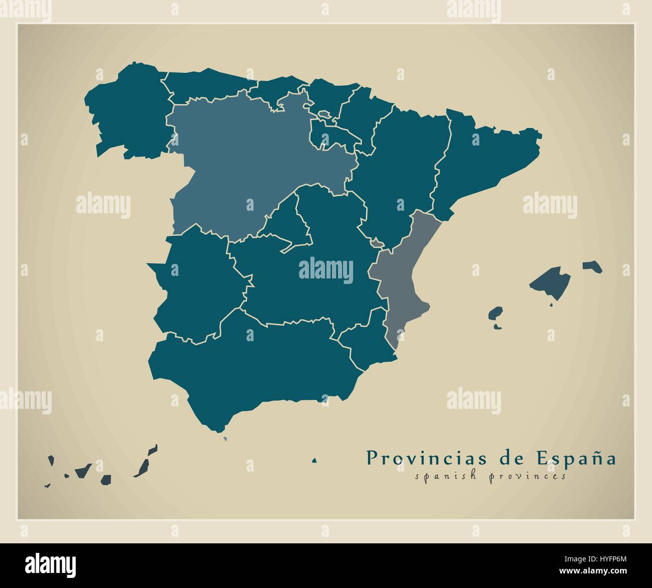 Modern Map Spain with provinces ES Stock Vector Image & Art Alamy