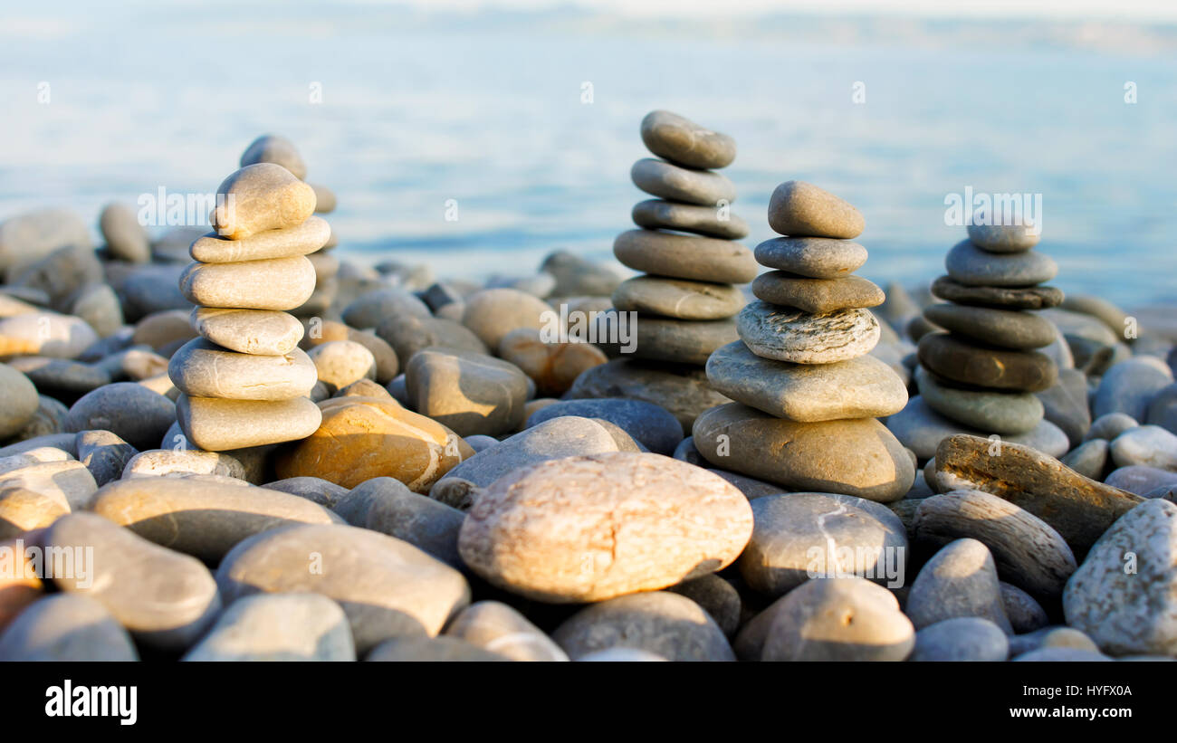 Piles of stones Stock Photo